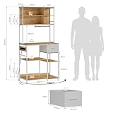 EGGREE Küchenregal mit Steckdosen 40 x 80 x 181,6 cm, Vertikale...