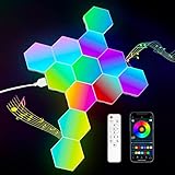 Kimimara Hexagon RGB LED Panel - LED Sechseck Gaming Wandleuchte Smart...