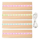 WIYETY 4 Stück LED Lichter Display Basis: Bunt Rechteckig...