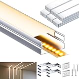 LASLUX LED Aluminium Profil 2m x 6pcs (12m), U-Schiene Aluprofil Mit...