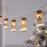 Light4fun 10LED Gläserne Sternenlichterkette | batteriebetrieben &...