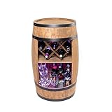 CREATIVE COOPER Fass bar mit Weinhalter - Weinregal LED RGB - Holzfass...