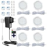 6er Set LED Schrankleuchte, Unterbauleuchten Warmweiß, Rund...