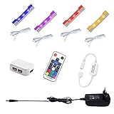 AIBOO Glasbodenbeleuchtung Farbig 4er Set, RGB Farbwechsel...
