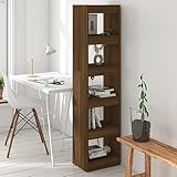Qnhdfrt Bücherregal Raumteiler Schmal 40x30x166 cm Braun Eichen-Optik...