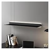 An der Wand montierte schwebende Regale mit LED-Leuchten,...
