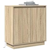 vidaXL LED-Sideboard Sonoma-Eiche 71 x 34,5 x 75 cm Holzwerkstoff,...