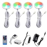 AIBOO RGB Unterbauleuchte Küche LED mit Fernbedienung,Rund...