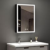 WDWRITTI LED Spiegelschrank mit Beleuchtung 50x70x12,5cm...