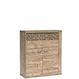 Marmex Natural N6 - Hohe Kommode mit Zwei Schubladen; EIN geräumiges...