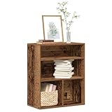 ULUYYUC Schmales Bücherregal Altholz-Optik 60x30x71,5 cm...