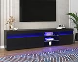 KecDuey 180cm TV Lowboard Hochglanz mit LED-Beleuchtung,Fernsehschrank...