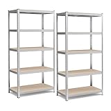 SONGMICS Schwerlastregal, 2er Set, Kellerregal, Lagerregal, 50 x 100 x...