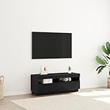 HETFTJN TV Schrank Schwarz 100 x 35 x 40 cm aus Holzwerkstoff mit LED...