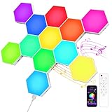 Hexagon LED Panel RGB 12 Stück Smart Lights Sechseck Wandleuchten...