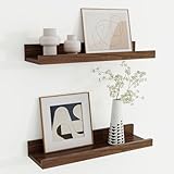 Feihorrm Wandregal Holz 40 cm, Regal Wand Walnuss Bilderleiste für...