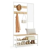 VASAGLE Kleiderständer, Garderobe, Garderobenständer mit Haken,...