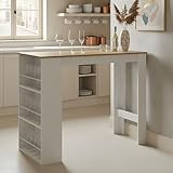 buybyroom Bartisch mit Stauraum Bartisch Küche, Stehtisch Bartheke...
