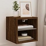 ULUYYUC TV Wandschrank Braun Eichen-Optik mit RGB LED Beleuchtung...