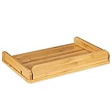 Navaris Nachttisch Bambus zum Einhängen - mit Getränkehalter -...