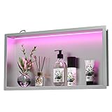 Bernkot Wandnische Dusche Edelstahl mit RGB LED, Wandnische Bad Nische...