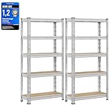 SONGMICS Schwerlastregal, 2er Set, Kellerregal, 30 x 75 x 150 cm, bis...