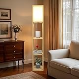 YU YUSING Stehlampe mit Holzregal Innenbeleuchtung 1,6m Holz...