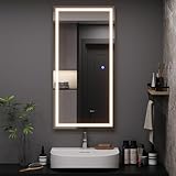 Vicco Badezimmerspiegel Miral, Glas, 50 x 100 cm mit Frontlight...