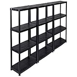 Kreher 3 Stück Kunststoffregal, Kellerregal, Lagerregal. 4 Böden,...