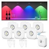 Coovee Schrankbeleuchtung Aufladbar RGB Spots Akku, Unterbauleuchte...