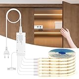 AIMENGTE COB LED Strip 2m, 6 Rollen 12V Warmweiß COB LED Streifen mit...