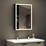 WDWRITTI LED Spiegelschrank mit Beleuchtung 50x70x12,5cm...
