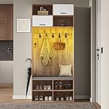 Merax Flurgarderobe Garderobenschrank Flur, Garderobenset mit...