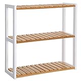 SONGMICS Badregal, Badezimmerregal, Bambus-Regal, Pflanzenregal mit 3...