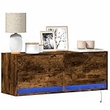 Holamys TV-Wandschrank Räuchereiche 100x31x38 cm, Holzwerkstoff...