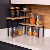 HAOWYYUU Eckregal Küche Arbeitsplatte Ecke, 3 Stufiges Küchenregal...