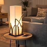 levandeo Treibholzlampe H50cm Tischlampe Braun Beige Tischleuchte aus...