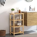Dripex Badregal stehend, Badezimmer Regal Bambus, Standregal mit 4...