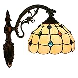 GAUUA Vintage Tiffany Stil Wandleuchte, 8 Zoll Antike Bernstein Glas...