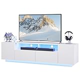 WLIVE TV-Schrank LED für Fernseher bis zu 75 Zoll, TV Lowboard mit...