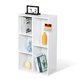 Floordirekt Bücherregal, Regal weiß mit 5 Fächern, Würfelregal,...