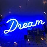 Dream Schriftzug Neonlicht LED Schild blau USB Beleuchtung...
