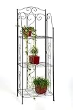 Defacto Blumenregal Metall 3 Ablagen, wetterfest Pflanzenregal, HxBxT:...