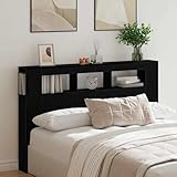 Homgoday LED Kopfteil mit Regalen & USB-Beleuchtung - Modernes Design...