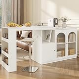 Wohnzimmer Bartisch 360° drehbarer Ess- und Barschrank mit...