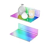 Sezanrpt 23cm Iridescent Floating Regale Acryl, weiße Wandregale für...