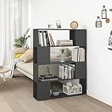 ULUYYUC Bücherregal Raumteiler Grau 100x24x124 cm Schmaler...