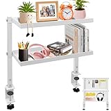 Cyiecw Anklemmbares Schreibtischregal mit 2 Ebenen, Bohrfreies...