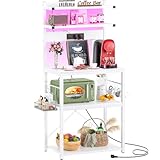 iSunirm Bäckerregal mit Steckdose, Mikrowellenständer, 5-stufige...