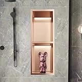 Einbau-Duschablage aus Edelstahl mit LED-Beleuchtung, kein Fliesen...